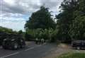 Diversion in place after huge tree blocks road