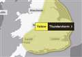 Weather warning issued for thunderstorms tomorrow