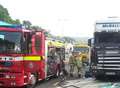 Driver escapes injury as lorry crashes into wall