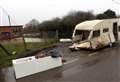 Caravan dumped on country lane