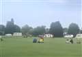 Travellers interrupt football session