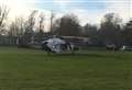 Air ambulance lands on village green