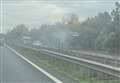 Lorry fire on busy motorway