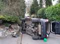 4x4 flips as driver dodges squirrel