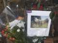 Floral tributes at scene of mo