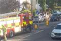 Emergency services attend crash on busy road