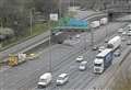 M25 closed after crash between car and lorry before rush hour