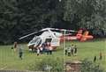 Air ambulance lands in park