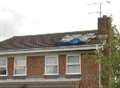 Lightning strikes roof of house