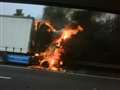 Queues build up after lorry