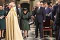 Queen signals support for Andrew as she takes his arm at Philip’s memorial