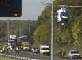 Jams as bike and car crash on M2