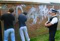 Graffiti vandals clean up their mess