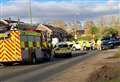 Two-car crash causes delays on busy road