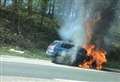 Car bursts into flames on motorway