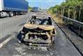 Car destroyed in fire on M20