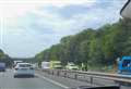 Traffic on M2 held after van crash