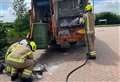 Bin lorry catches fire