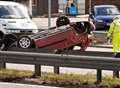 A2 reopened after vehicle overturns