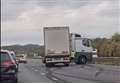 Jackknifed lorry shuts two lanes