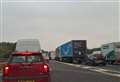 Queues on M25 after crash and fuel spill