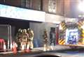 Derelict cinema on fire 