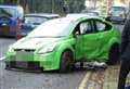 Driver hurt after car overturns near town centre