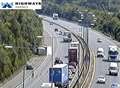 Beery me! Overturned lorry sheds load of beer in M20 crash