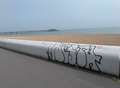 Sea wall is defaced