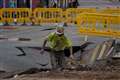 Repairs carried out to sinkhole caused by burst water main