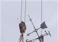 Wonky weather vane comes down as work begins 