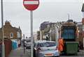 Bin lorry caught going wrong way down new one-way street
