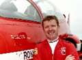 Ex-Dover pupil flys by old school with Red Arrows