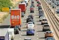 Huge queues on motorway after crash