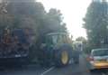 Two-mile queues due to overturned tractor