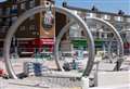 Giant rings transform town's square