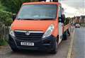 Council truck parks on pavement