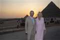 Charles and Camilla marvel at the pyramids