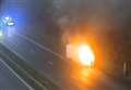 Van fire led to M2 chaos