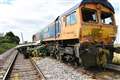 Train smashes into farming machinery at 66mph