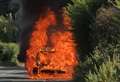 Car bursts into flames at roadside