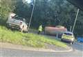 Slurry spill after tractor overturns