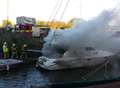 Fire crews tackle boat blaze