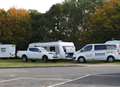 Travellers set up camp at service station