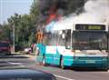 Driver's swift action as bus goes up in flames