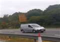 Fence panels fall off van roof on motorway