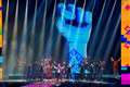 Ukrainian flags waved as Kalush Orchestra take to the stage at MTV awards