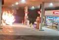 Van inferno at petrol station