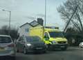 Emergency crews called after car hits telegraph pole