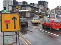 Road partly closed because of incomplete roadworks